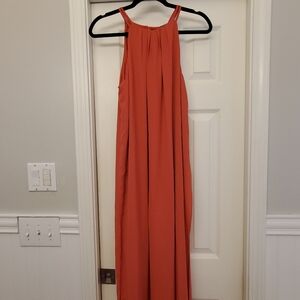 White House Black Market Orange Halter Top Maxi Dress New With Tags